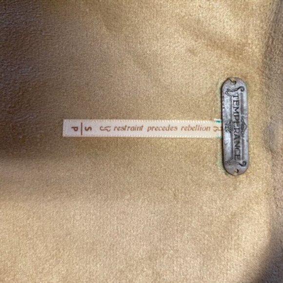 Dark Nude Leather Jacket Open Front Women's Small - Picture 5 of 5